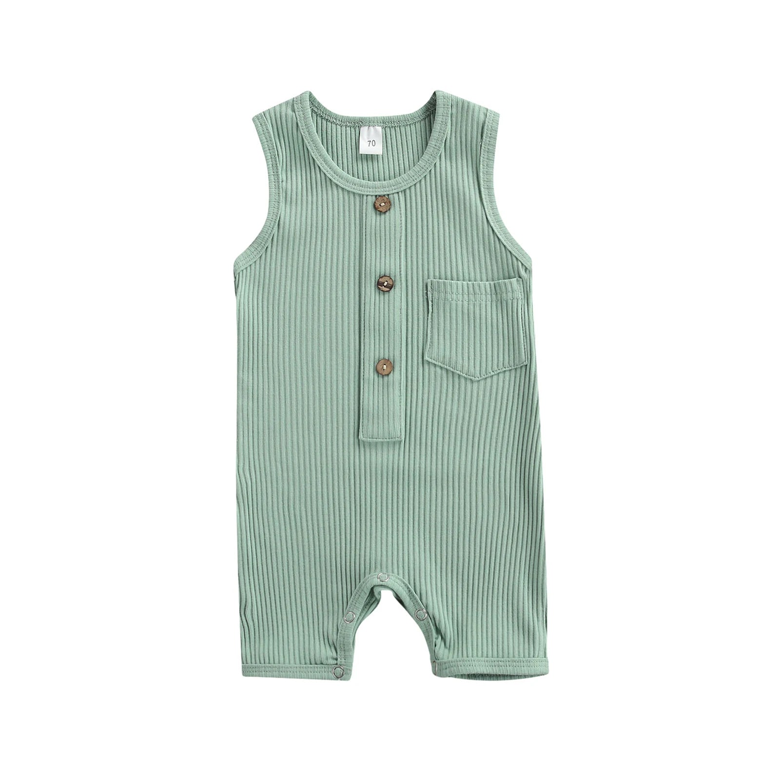 Citgeett Summer Solid 0-24M Baby Boys Vest Style Jumpsuit