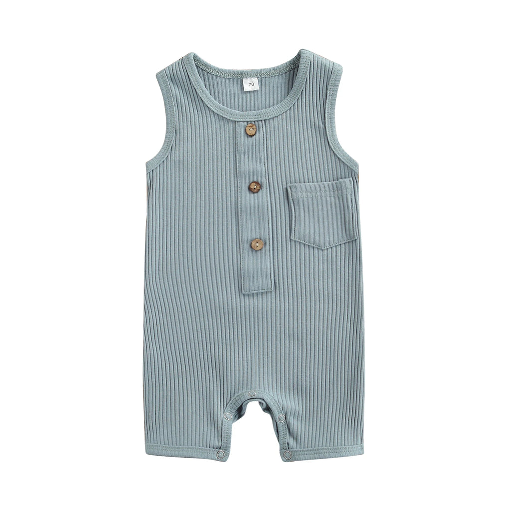 Citgeett Summer Solid 0-24M Baby Boys Vest Style Jumpsuit