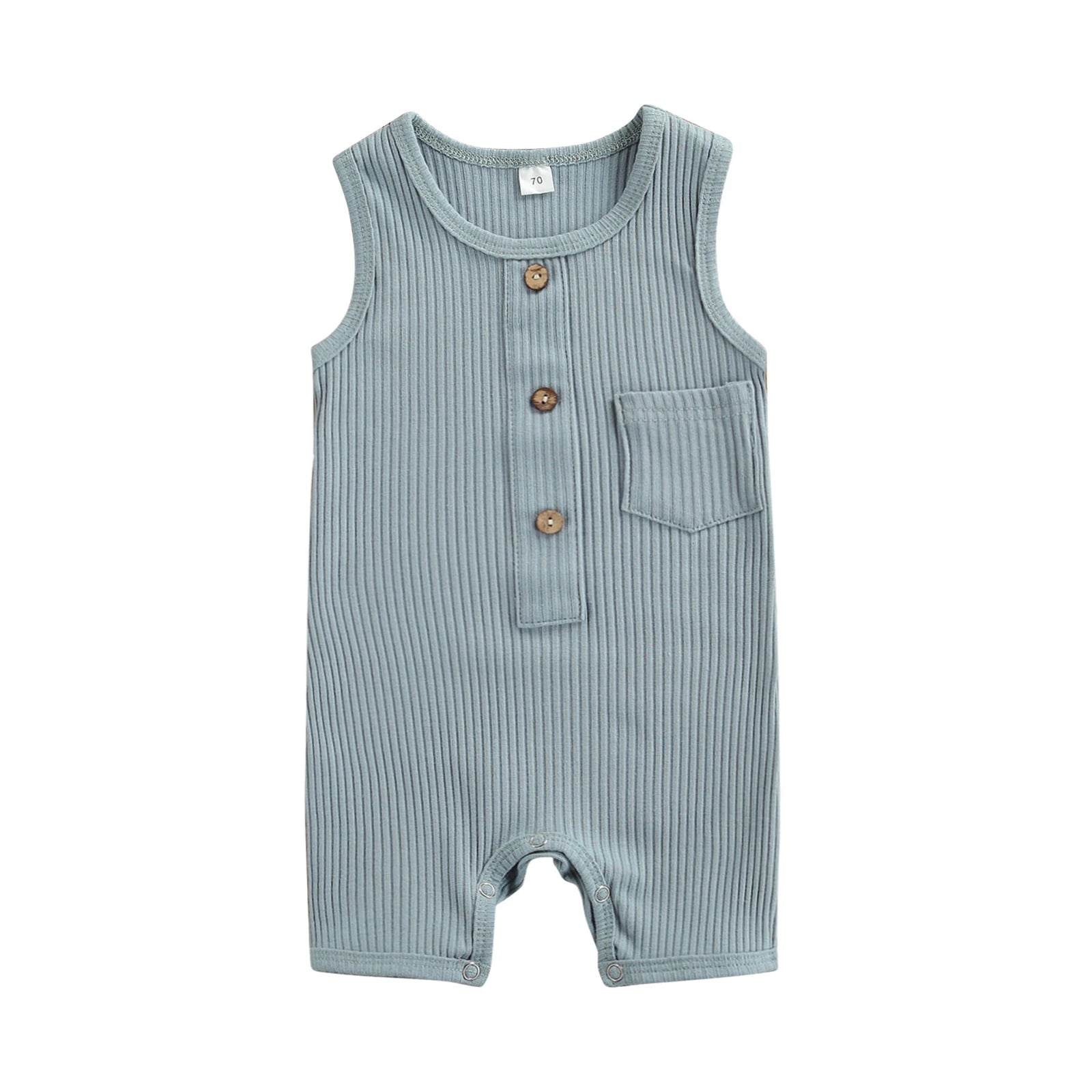 Citgeett Summer Solid 0-24M Baby Boys Vest Style Jumpsuit
