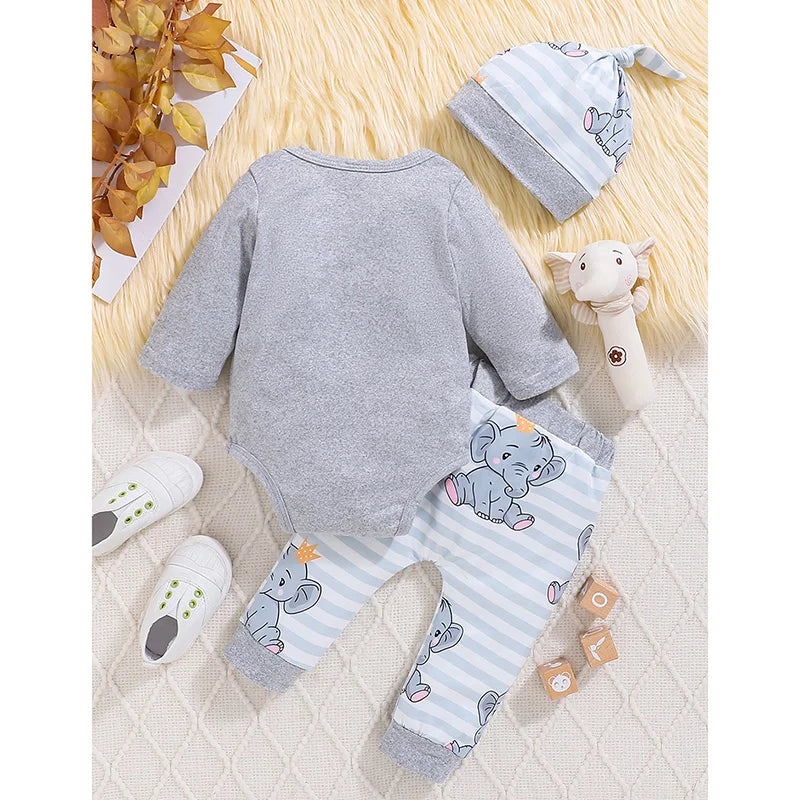 Unisex Elephant Long Sleeved 3 Piece Set