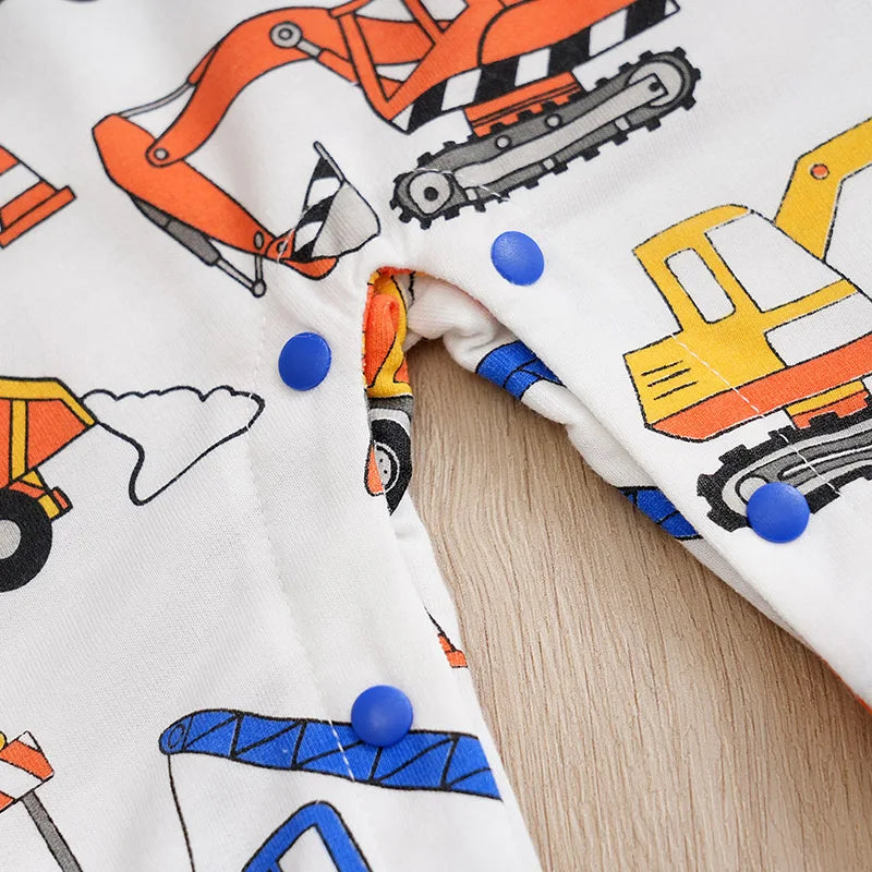 Baby Boy Construction Cotton Onesie Newborn-18M