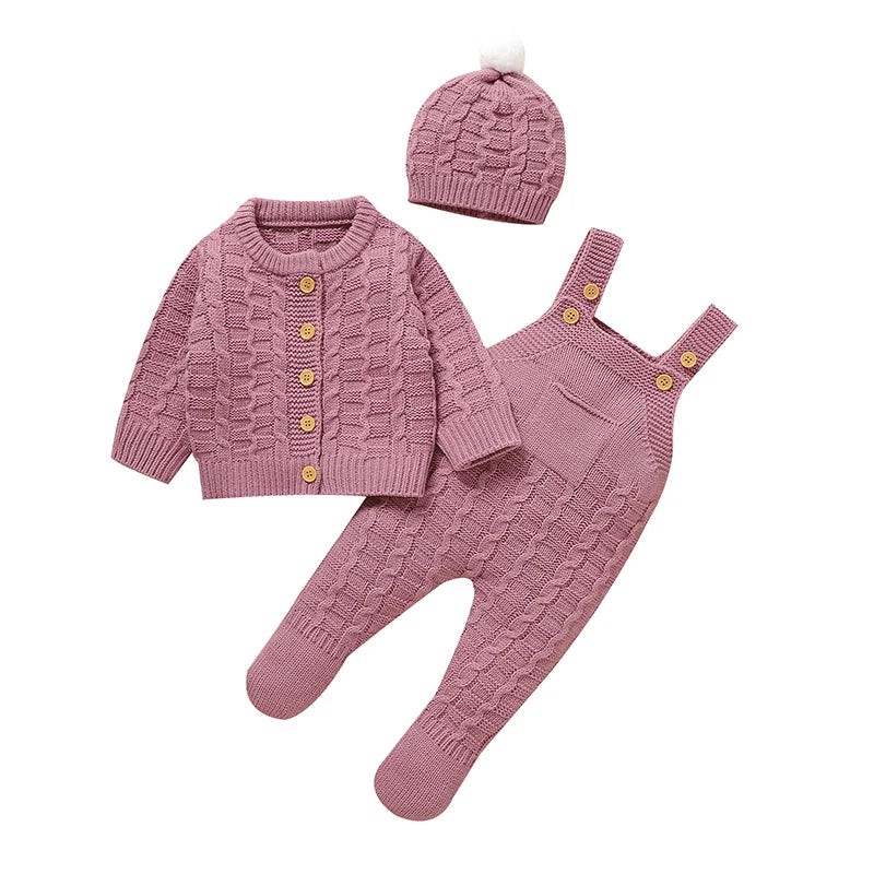 Unisex Knitted 3 Piece Set 0-9M