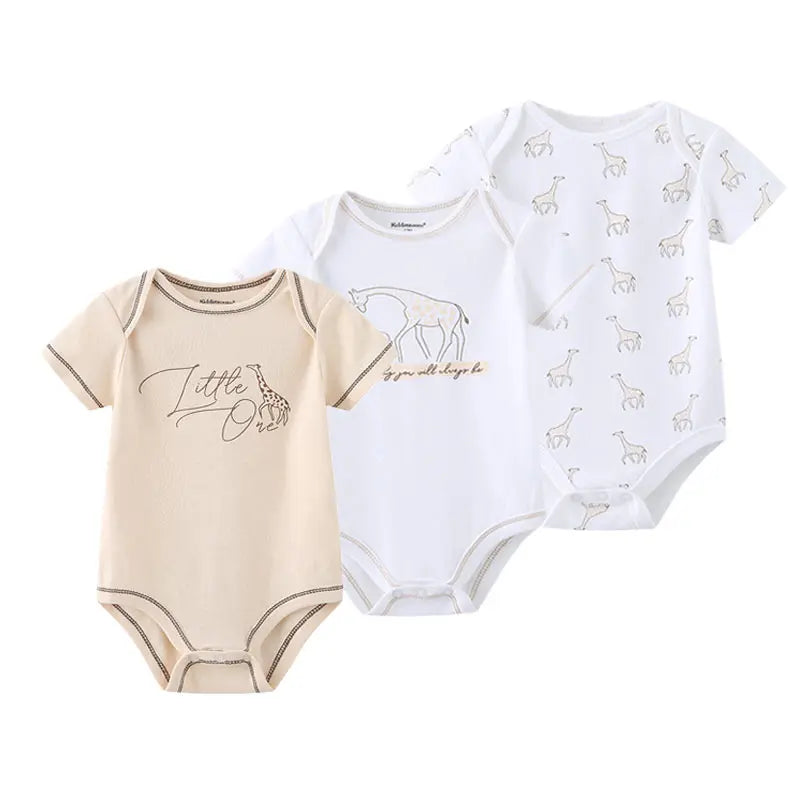 3 Piece Multicolored Cotton Onesies