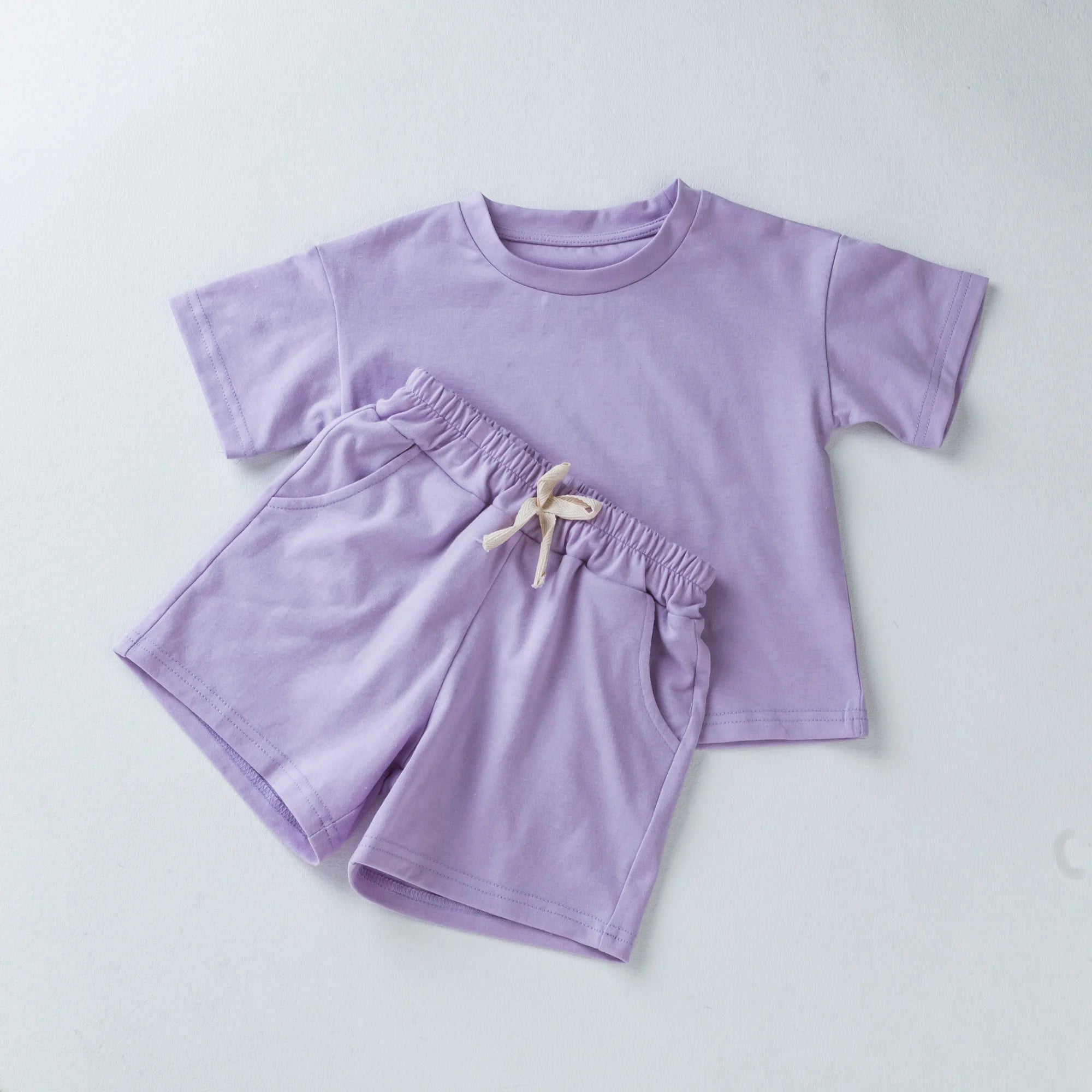 Unisex Casual Cotton Short Sleeve and Shorts Set