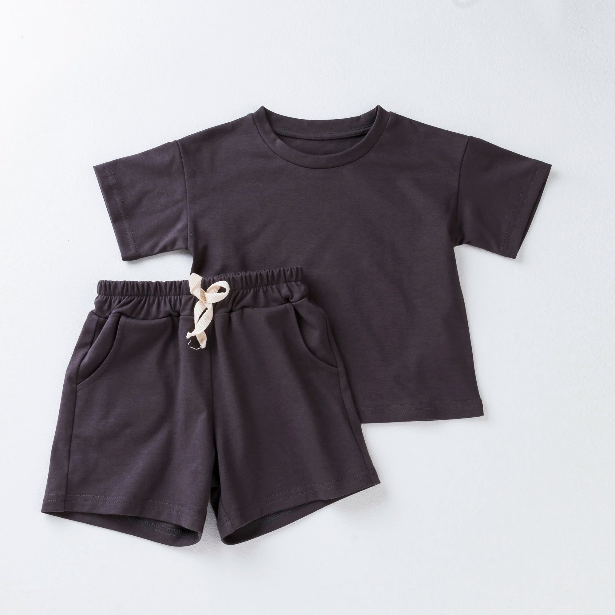 Unisex Casual Cotton Short Sleeve and Shorts Set