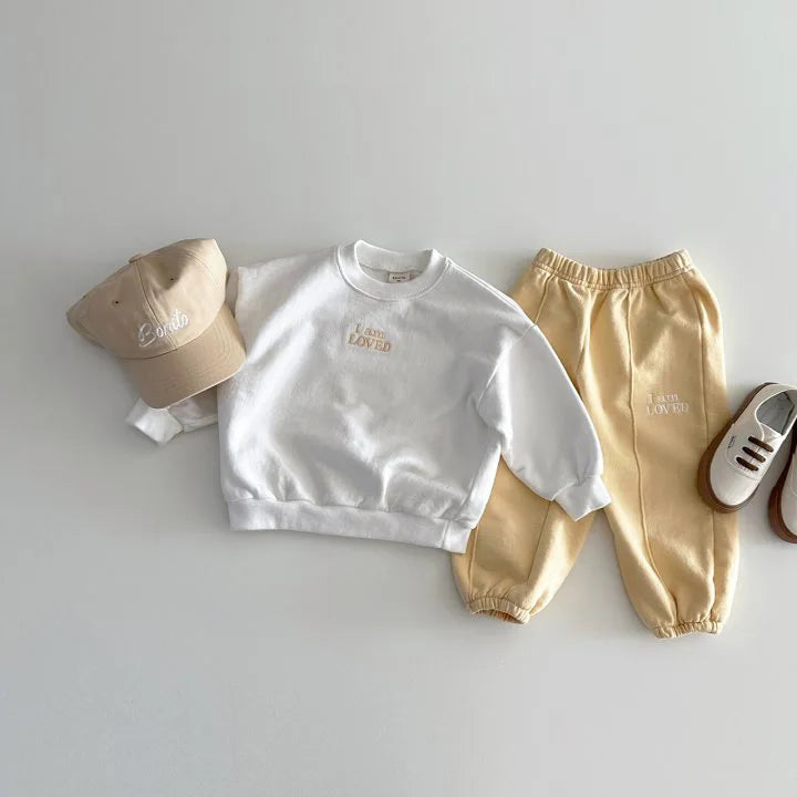 Solid Color Embroidered Hoodie Set 9M-5T