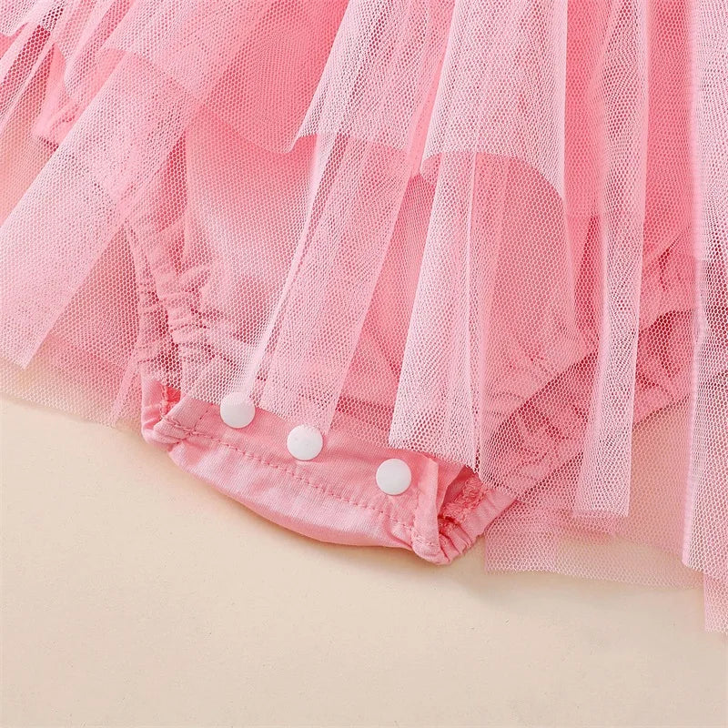 Baby Girl Cow Print Tulle Onesie With Headband  0-24M