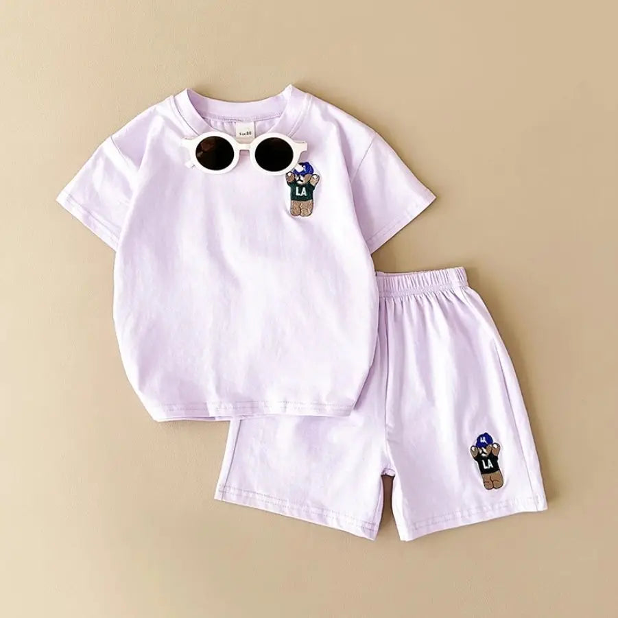Unisex Embroidered Bear Cotton Set 9M- 4T