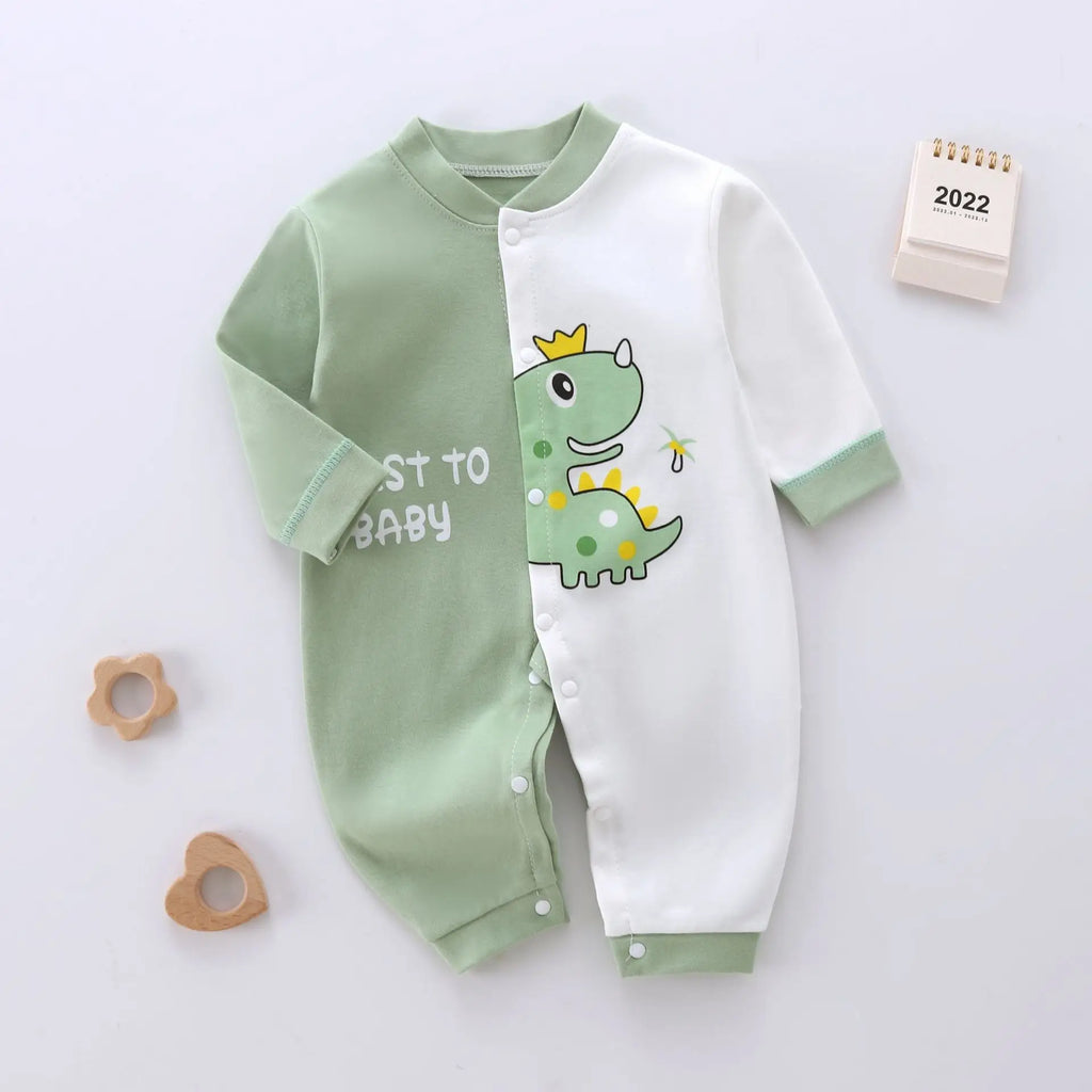 Baby Boy Button Up Animal Print Onesie Newborn-12M Baby