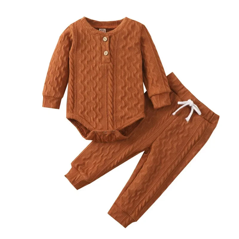 Unisex Knitted Sweater and Pants Set 0-24M