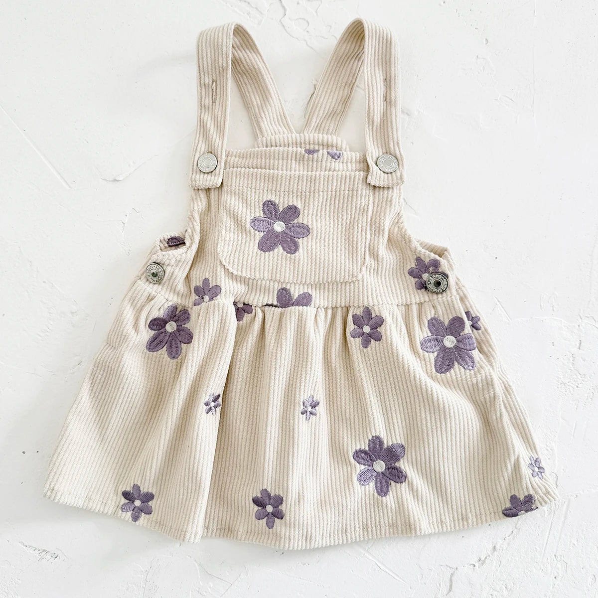 Baby Girl Floral Embroidered Overalls