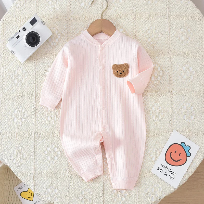 All Seasons Baby Romper Baby Boy Girl Cartoon Bear Cotton Soft