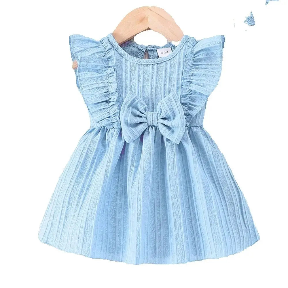 Girl's Bow Sleeveless Dress 0-24 Months