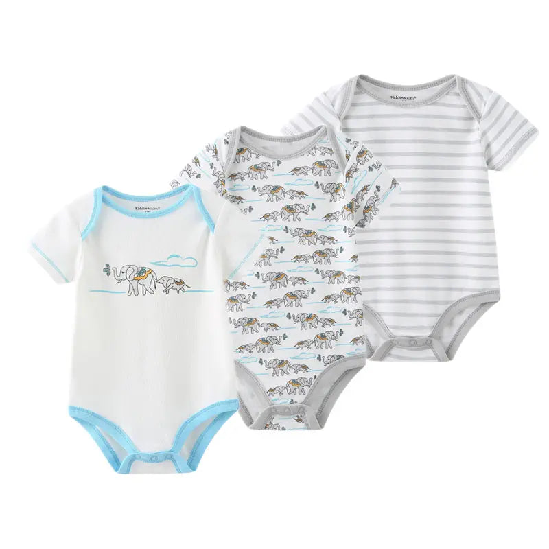 3 Piece Multicolored Cotton Onesies