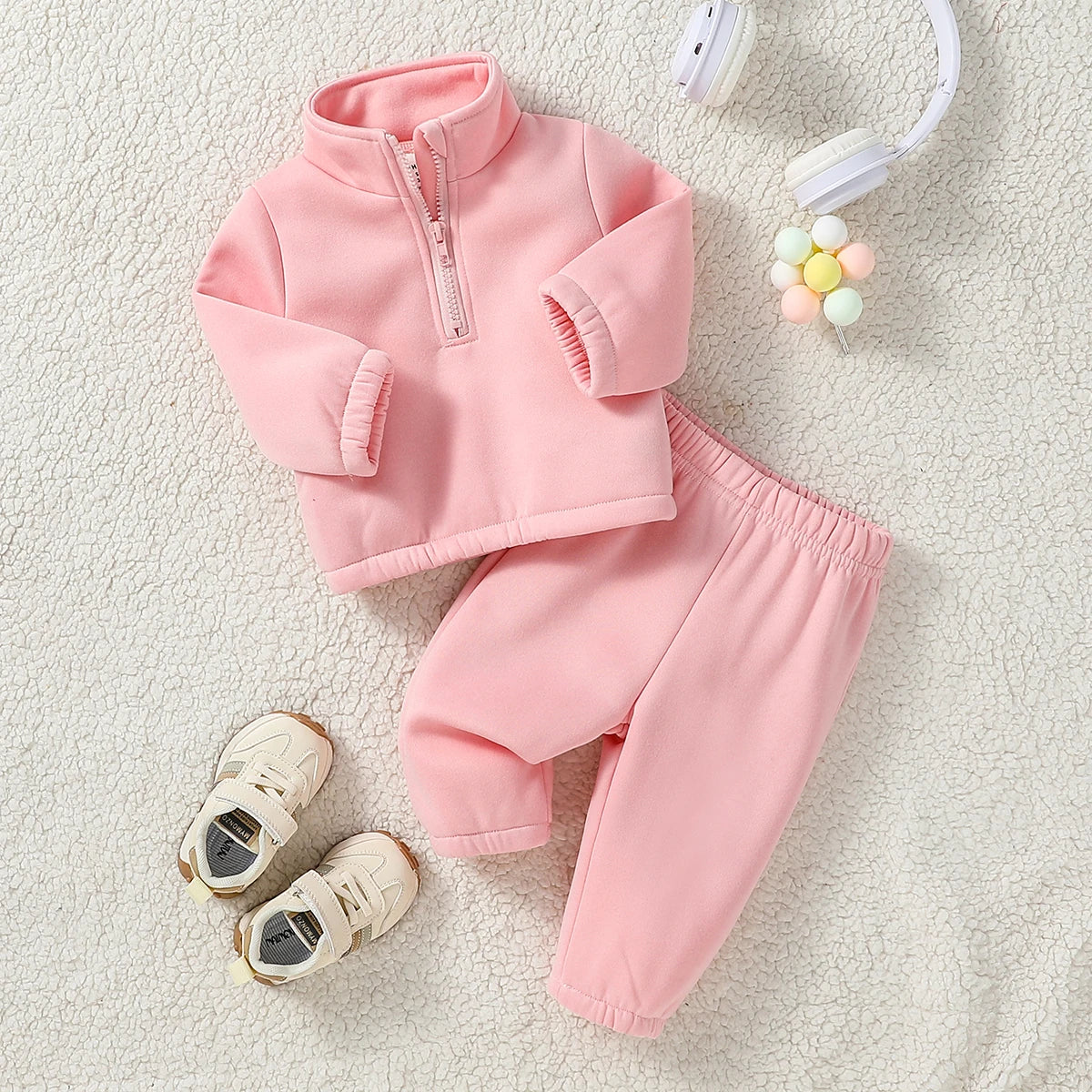 Girl’s Fleece Athletic Sweatsuit 3M-3T