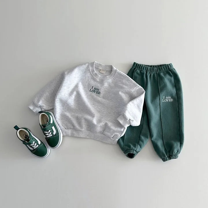 Solid Color Embroidered Hoodie Set 9M-5T