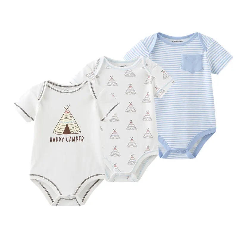 3 Piece Multicolored Cotton Onesies