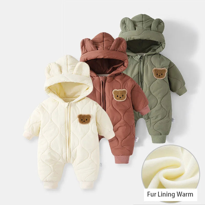 Winter Baby Outwear Clothing Fur Lining Warm Jumpsuit unisex