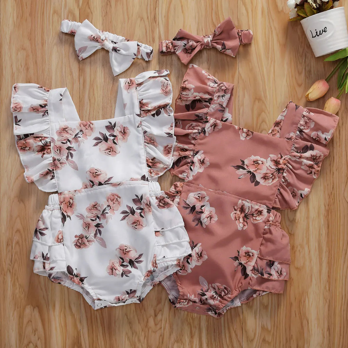 Baby Girl Two-piece Floral Print Set Newborn- 24 Months