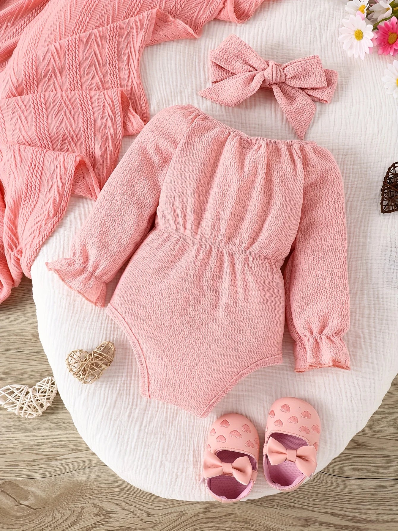 Long Sleeve Onesie + Kerchief Set 3M-24M
