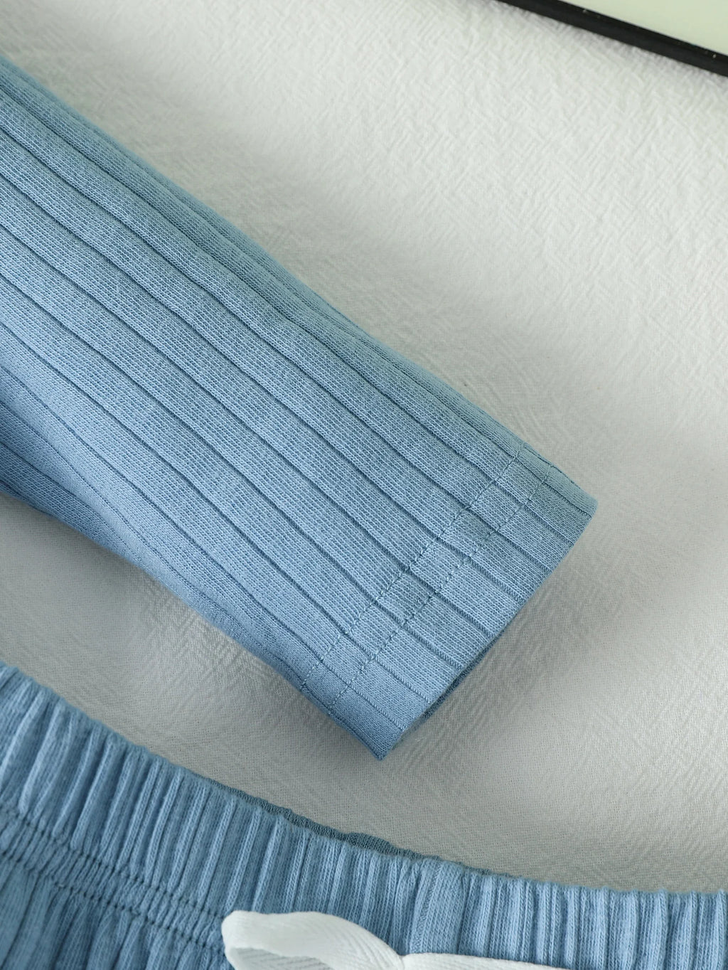 Long Sleeved Ribbed Solid 2pc Set  Newborn- 24M