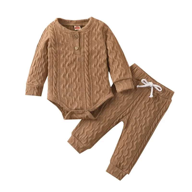 Unisex Knitted Sweater and Pants Set 0-24M