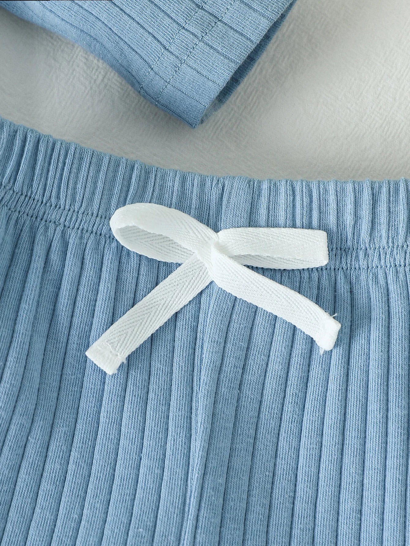 Long Sleeved Ribbed Solid 2pc Set  Newborn- 24M