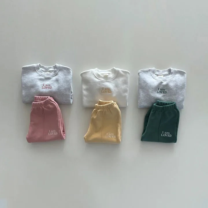 Solid Color Embroidered Hoodie Set 9M-5T