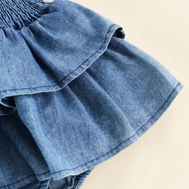 Baby Girl Jean Ruffled Jumpsuit 3M-18M