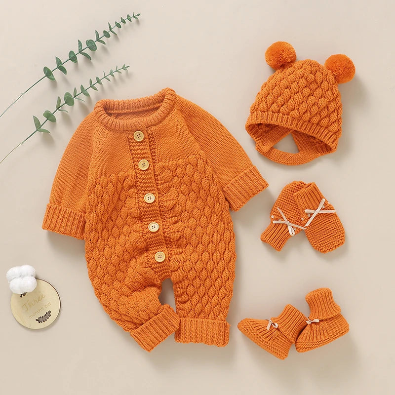Unisex Onesie Set Onesie+Boots +Mitten and Hat 4PC