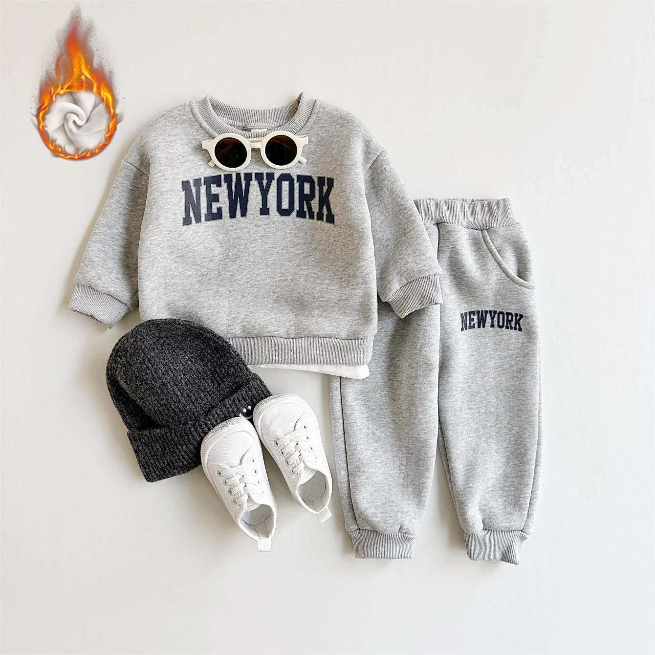 Unisex Fleeced Lined “NEW YORK” Set 6M-4T
