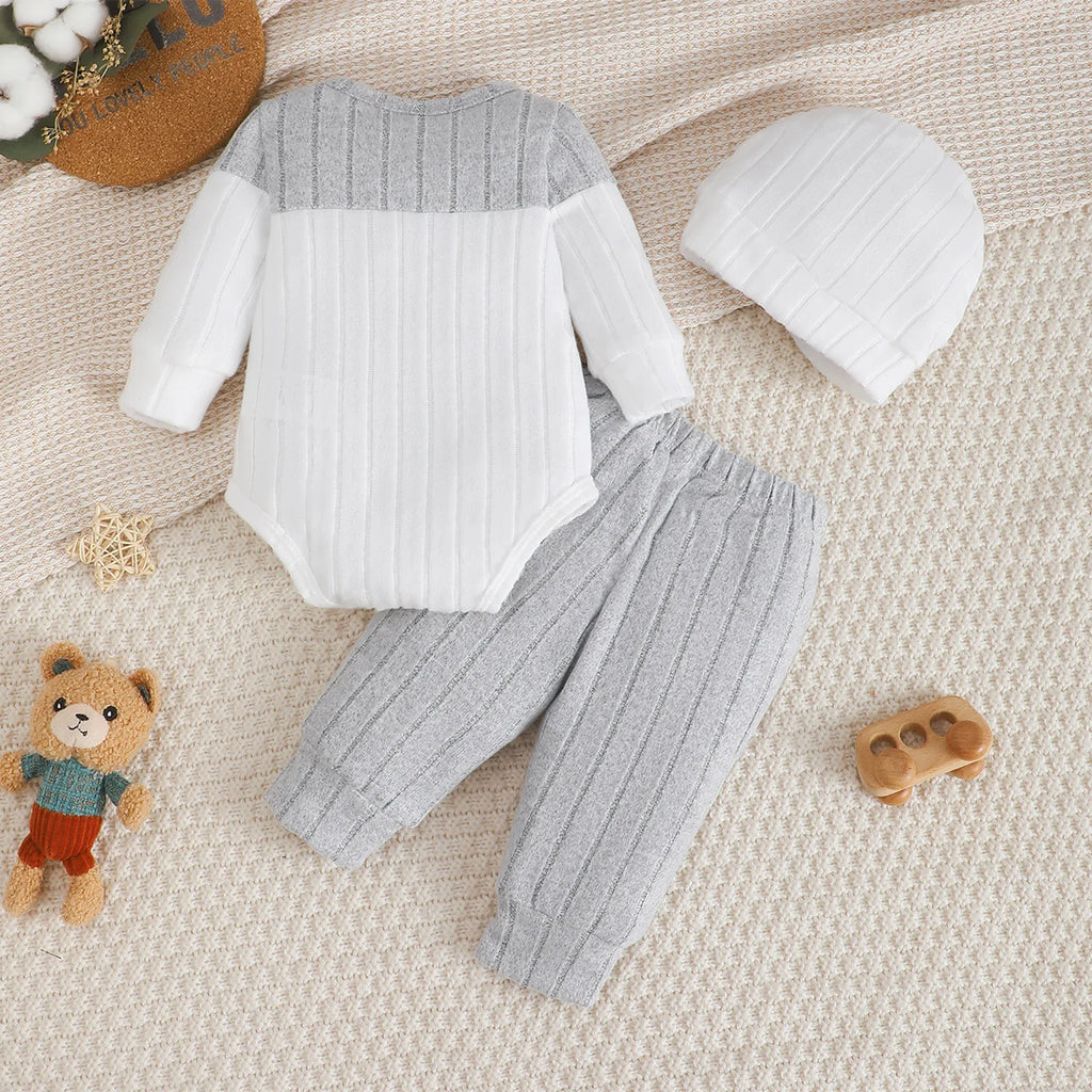 Boys Three Piece Sweater Set with Hat Newborn- 18M