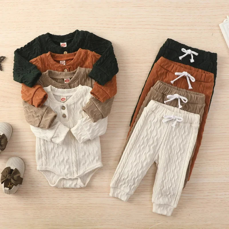 Unisex Knitted Sweater and Pants Set 0-24M