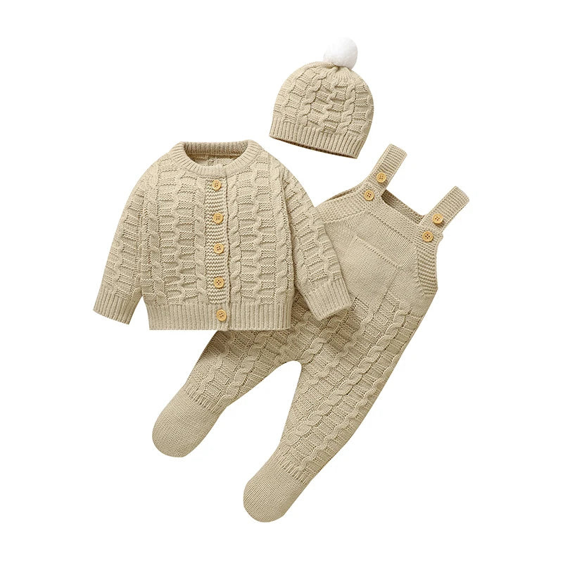 Unisex Knitted 3 Piece Set 0-9M