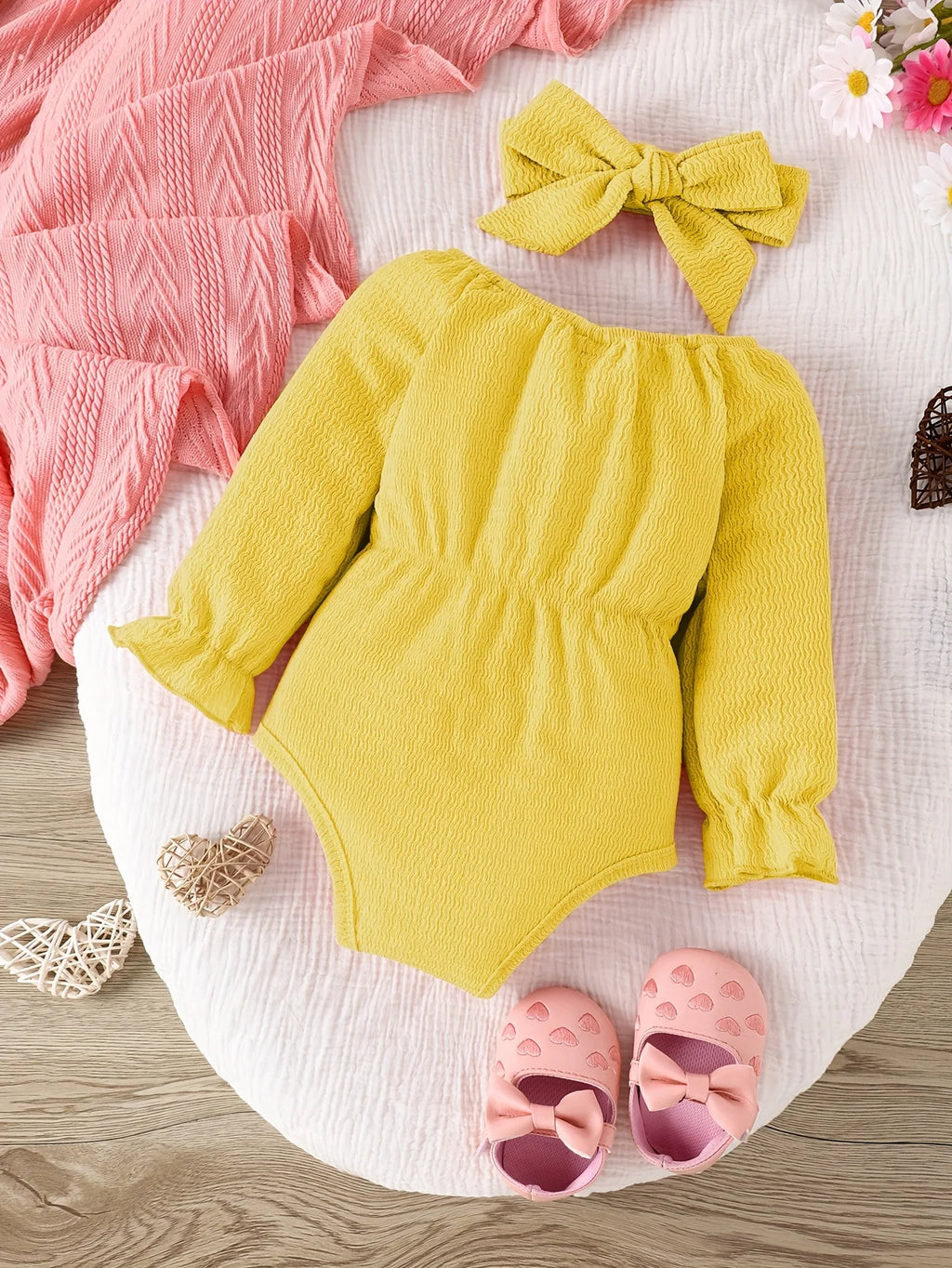 Long Sleeve Onesie + Kerchief Set 3M-24M