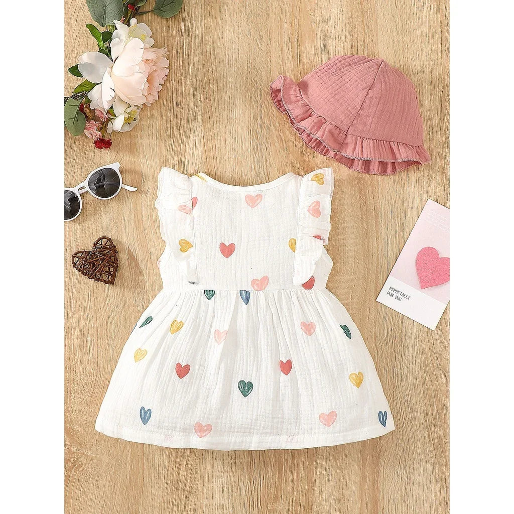 Sleeveless 2PC Dress Set Newborn- 9M