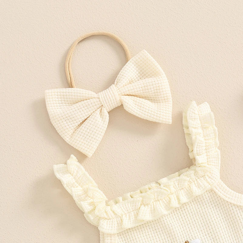 Baby Girl Flower Embroidered 3Pc Summer Set