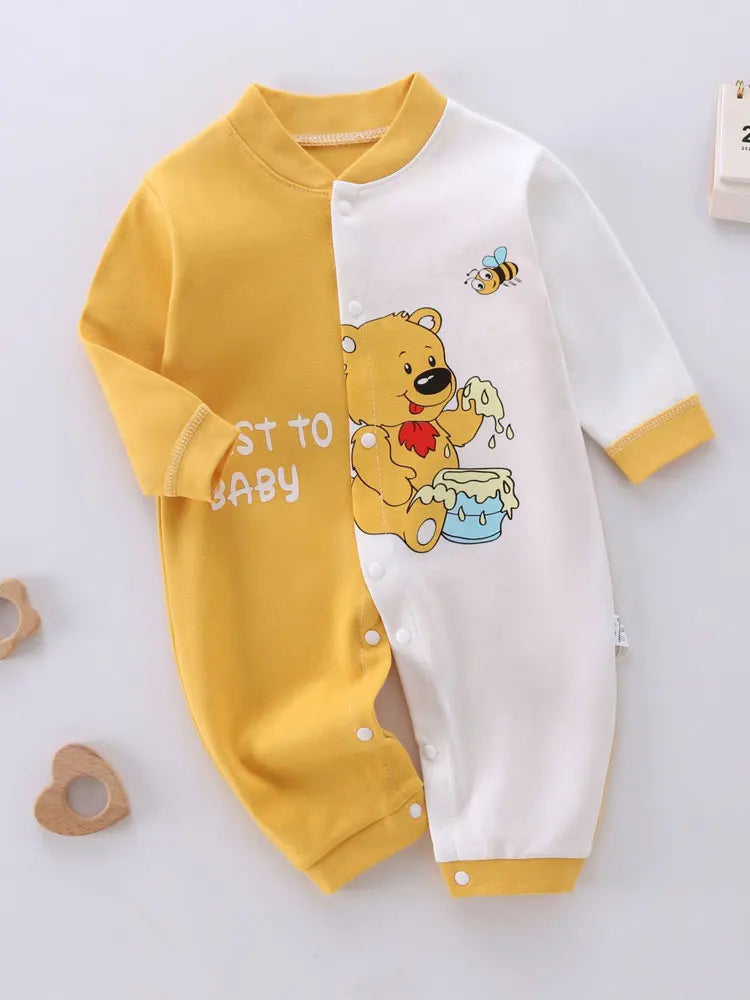 Baby Boy Button Up Animal Print Onesie Newborn-12M Baby