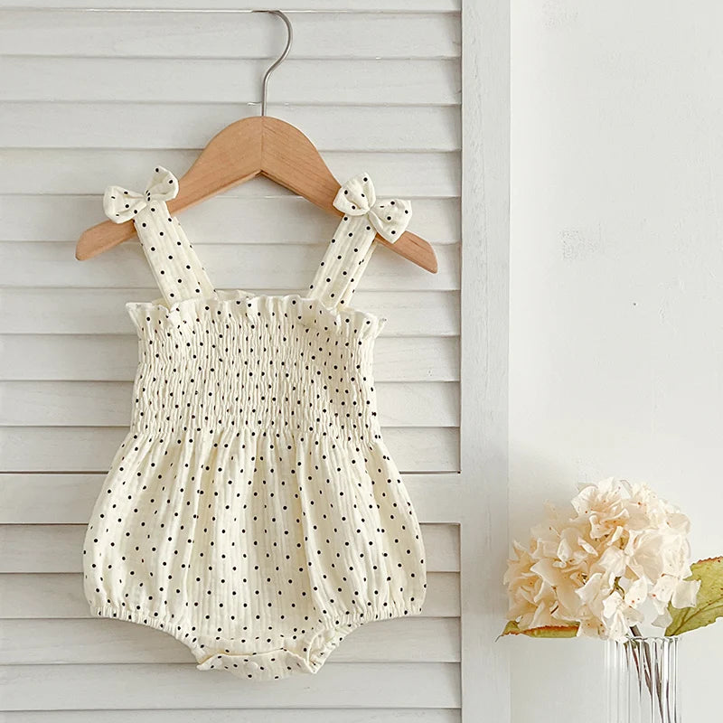 Baby Girl Buttoned Flower Onesie