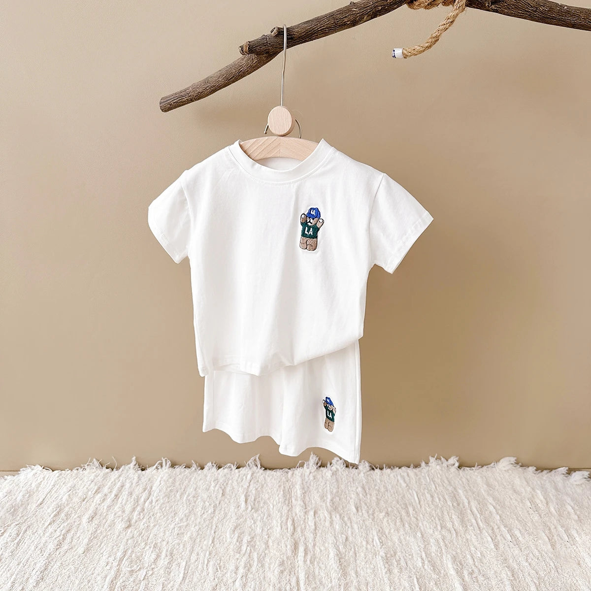 Unisex Embroidered Bear Cotton Set 9M- 4T