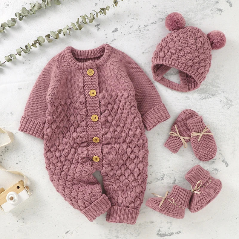 Unisex Onesie Set Onesie+Boots +Mitten and Hat 4PC