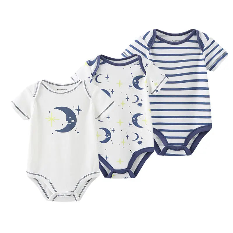 3 Piece Multicolored Cotton Onesies