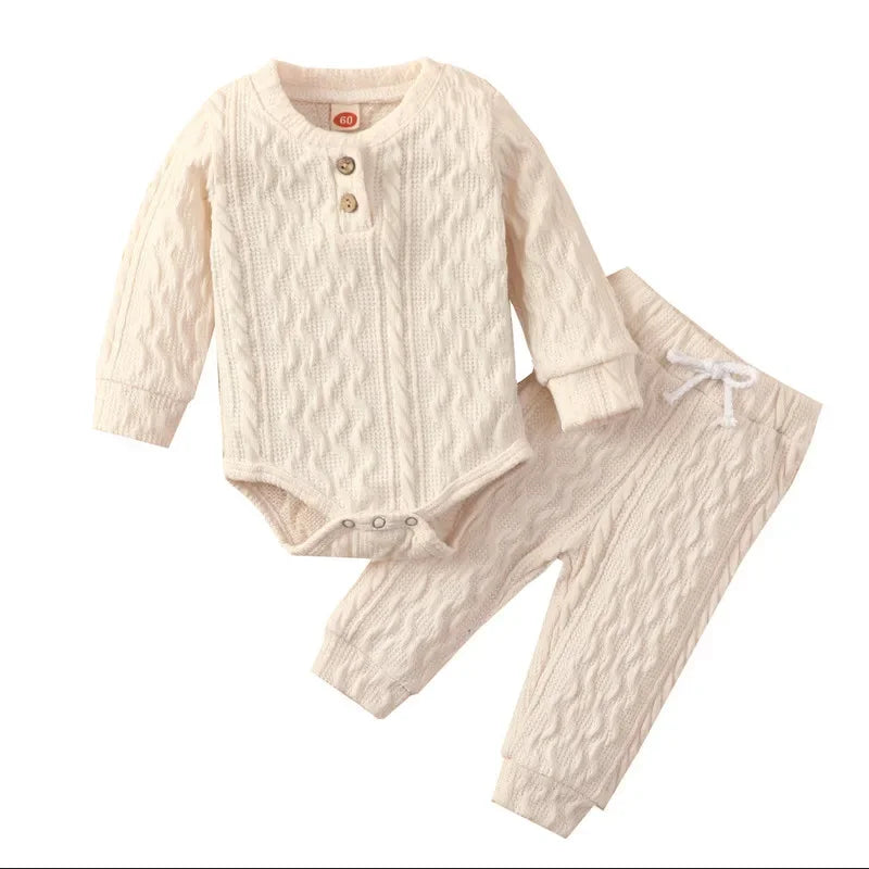 Unisex Knitted Sweater and Pants Set 0-24M