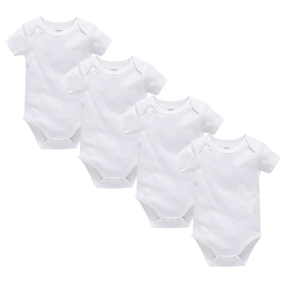 2/3/4/5/6 Pcs/set White 100% Cotton Onesie 0-24M