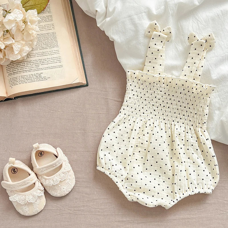 Baby Girl Buttoned Flower Onesie