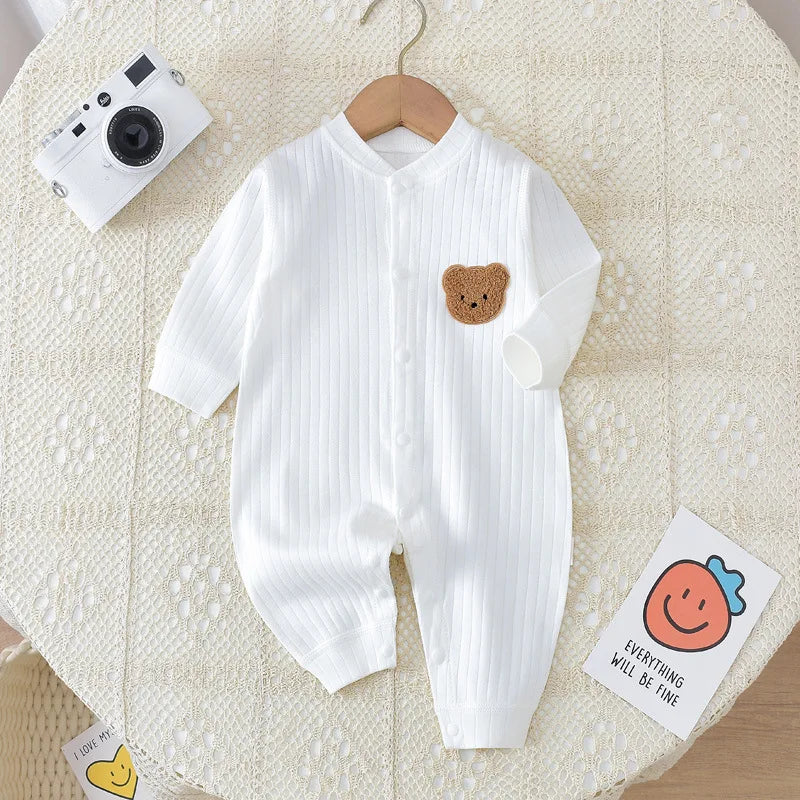 All Seasons Baby Romper Baby Boy Girl Cartoon Bear Cotton Soft