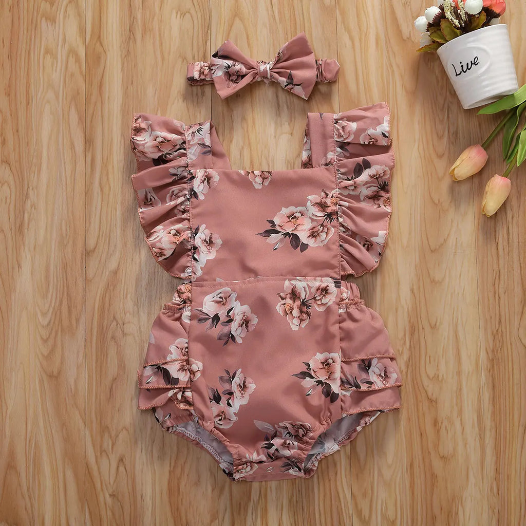 Baby Girl Two-piece Floral Print Set Newborn- 24 Months