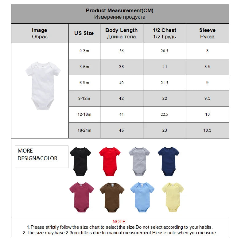 2/3/4/5/6 Pcs/set White 100% Cotton Onesie 0-24M