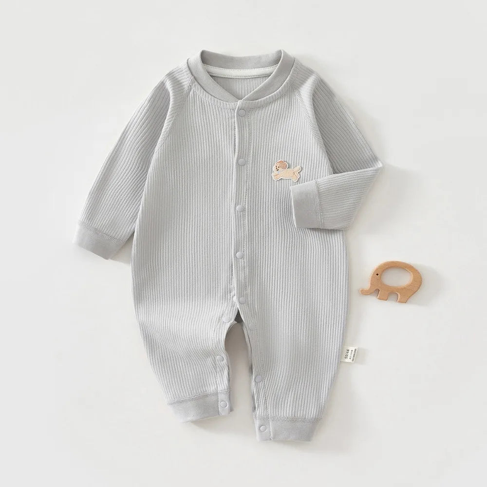 AYNIGIELL Baby Jumpsuit Spring and Autumn Sleepwear Pure Cotton Newborn Clothes 0-18 Months Newborn Boys and Girls Jumpsuit