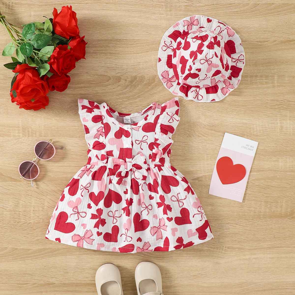 Sleeveless 2PC Dress Set Newborn- 9M